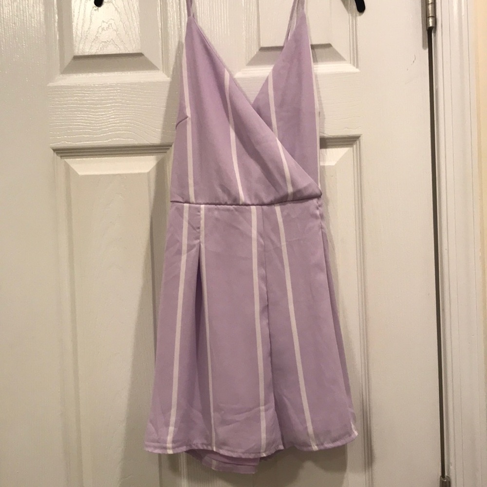 Purple Striped Romper